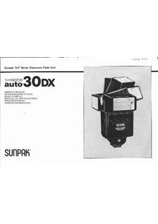 Sunpak 30 DX manual. Camera Instructions.